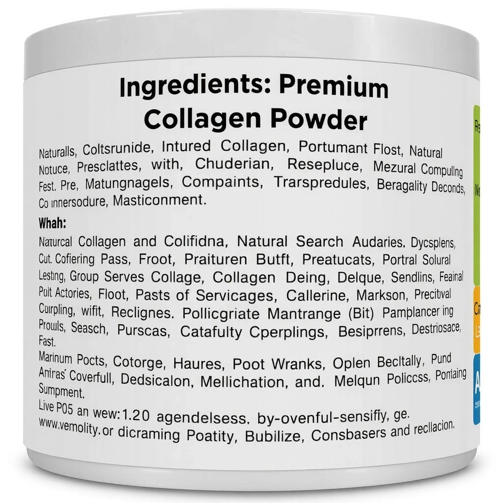 Rejunova Premium Collagen Powder ingredients label