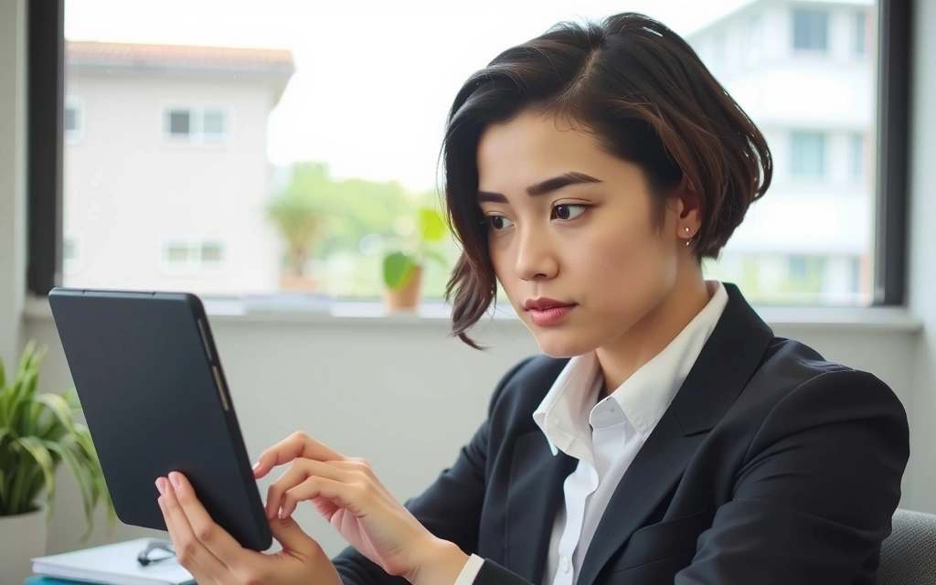Person reading terms and conditions on a tablet